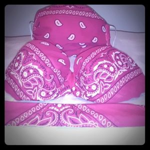 Bandana bikini top and facemask set